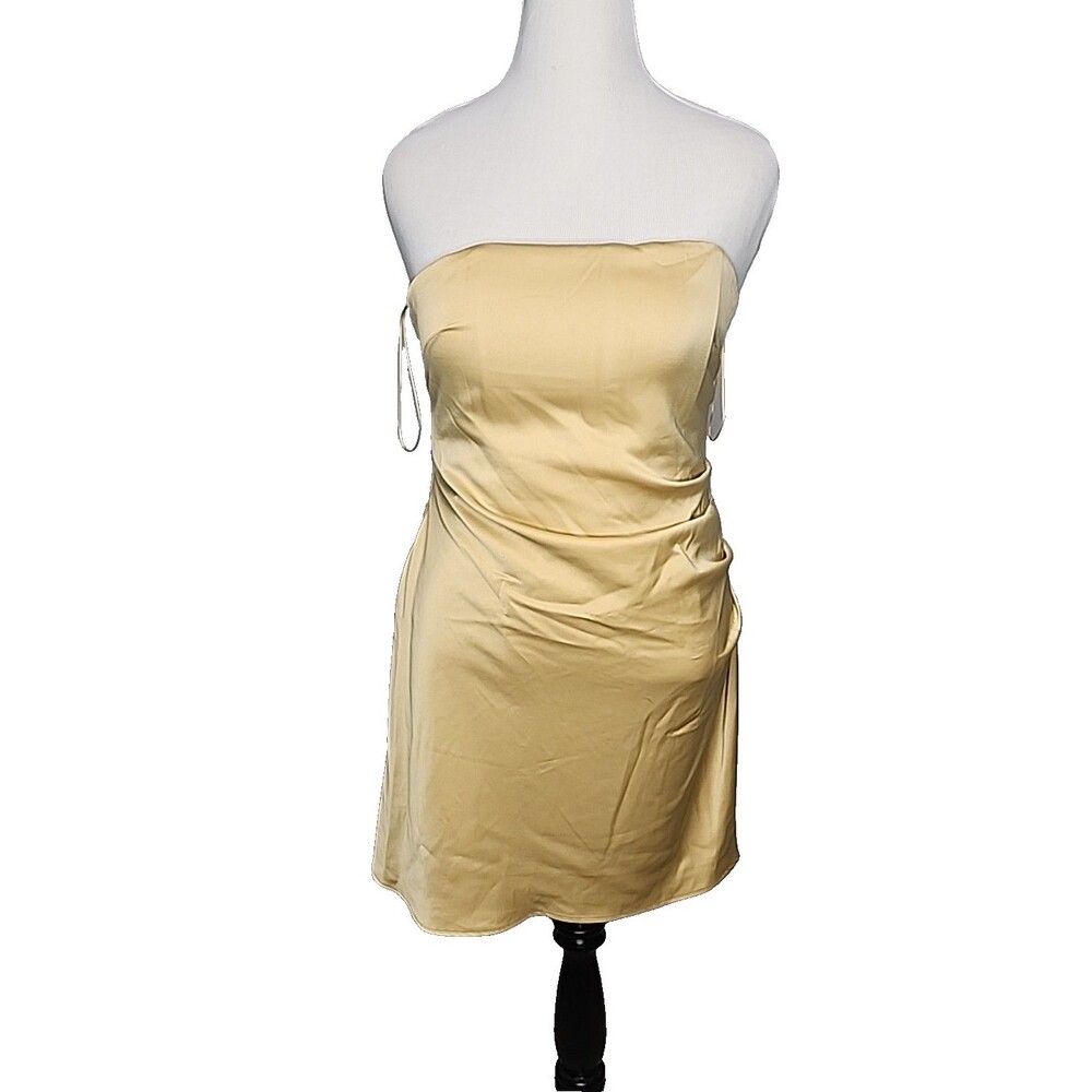 NWT New wayf the edit by emma rose dress Halter A Line Gold Dress Mini